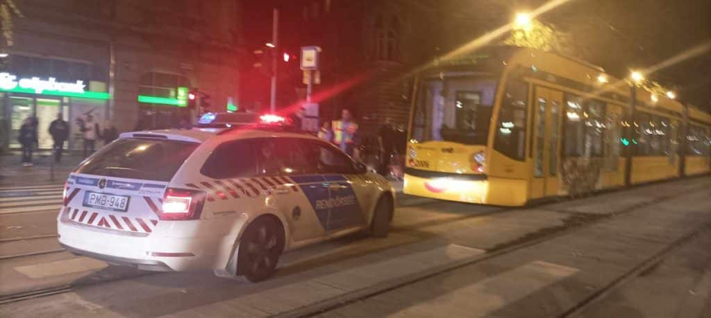A villamoson a rendőrök intézetből szökött, balhézó fiatalokat találtak Fotó: Ripost