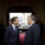 Orbán Viktor miniszterelnök fogadja Ulf Kristersson svéd miniszterelnököt a Karmelita kolostorban 2024. február 23-án. MTI/Miniszterelnöki Sajtóiroda/Fischer Zoltán