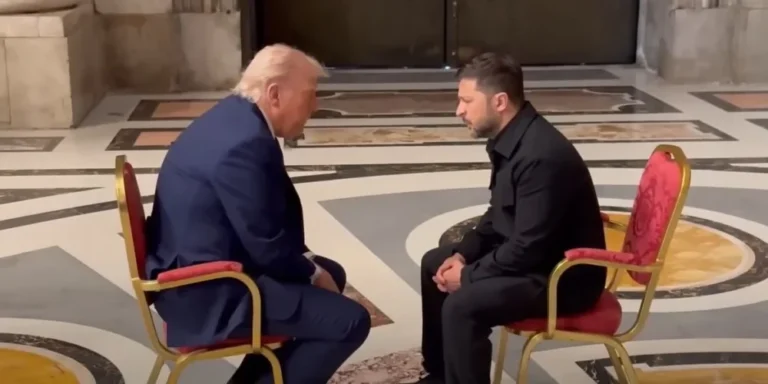 Trump és Zelenszkij megbeszélése a Vatikánban / Kép forrása: SkyNews / Youtube