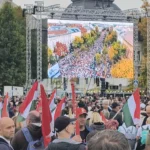 A Nemzeti Menet a Hősök terére ér / Fotó: Wolf Géza