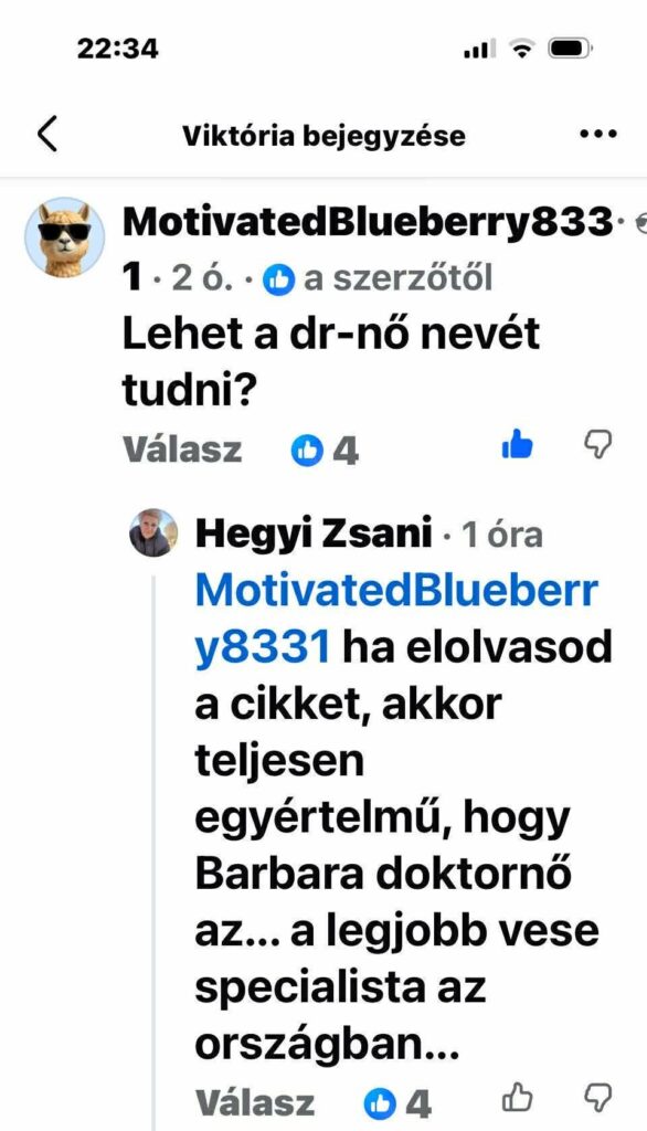 Forrás: Jó vagy rossz állatorvos? Ajánlod vagy nem? Tapasztalatok az orvosokkal_ Facebook_Printscreen