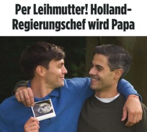 Holland kormányfő és jegyese/Fotó: Bild képernyőfotó