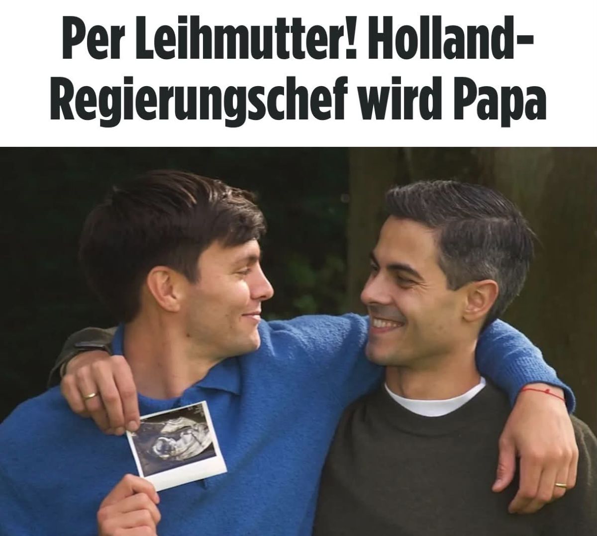 Holland kormányfő és jegyese/Fotó: Bild képernyőfotó